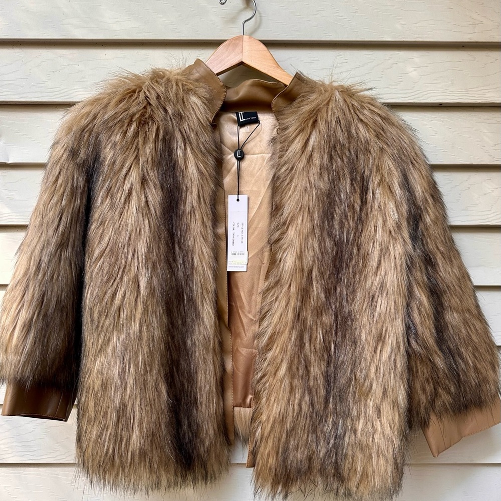 Love Token Women's Faux Fur Jacket - Brown